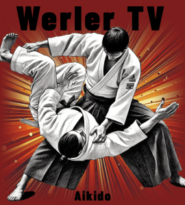 Aikido Grafik mit  zwei Sportlern